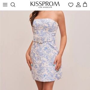 Amaryllis Blue Floral Mini Dress